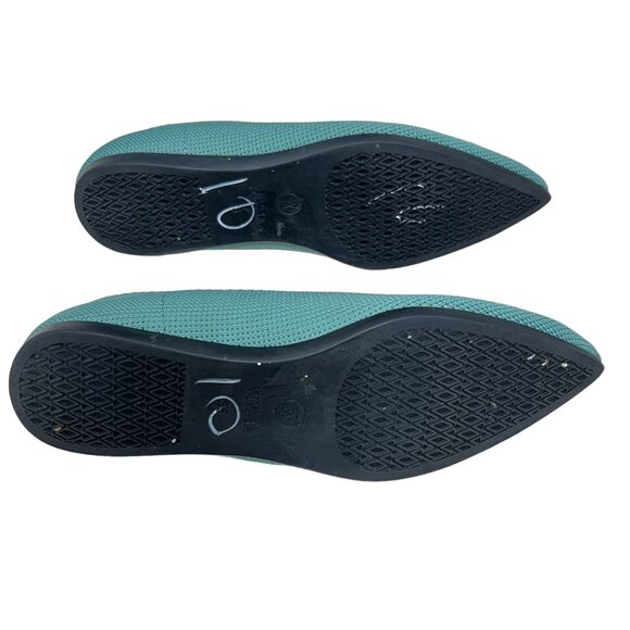 Vivaia Aria pointed toe knit washable teal green women's ballet flats sz 5 / 35 - Picture 8 of 8